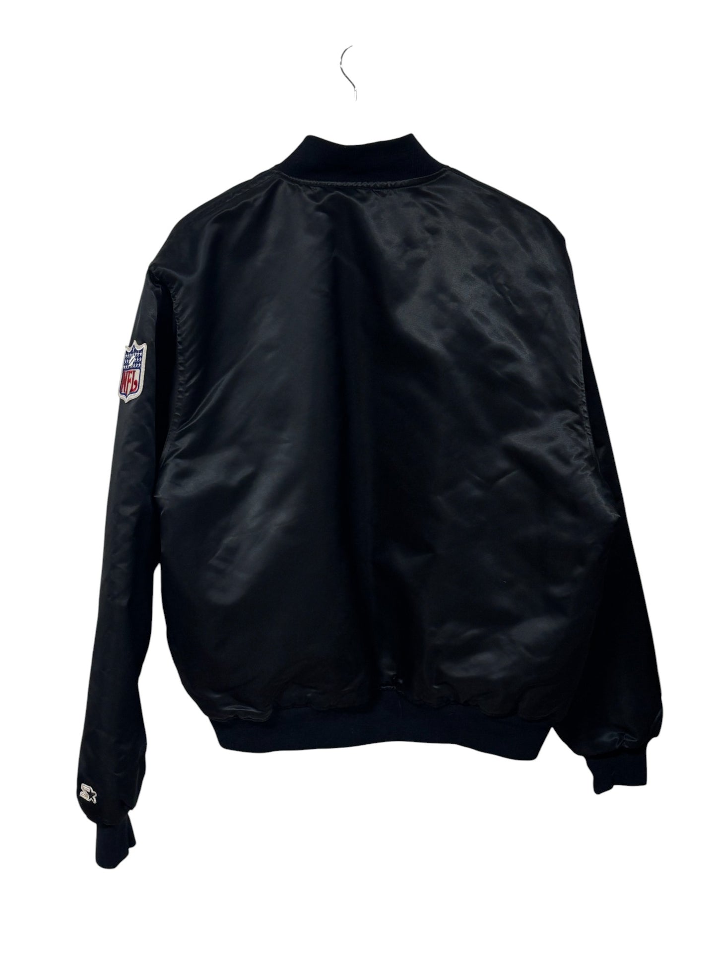Vintage 90's Starter Pro Line Oakland Raiders Satin Bomber Jacket Size XL
