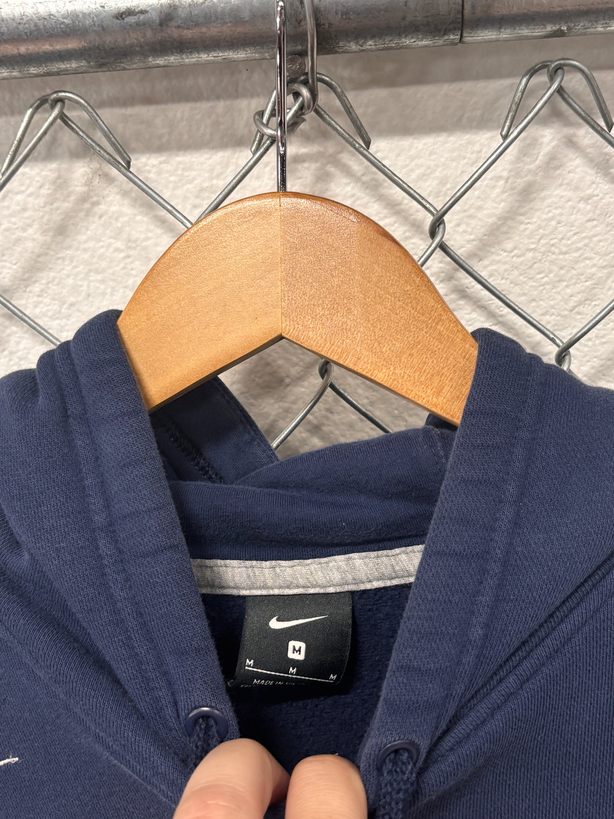 Nike Small Swoosh Navy Blue Hoodie Size Medium