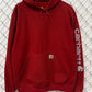 Carhartt Red Classic Logo Hoodie Size Medium