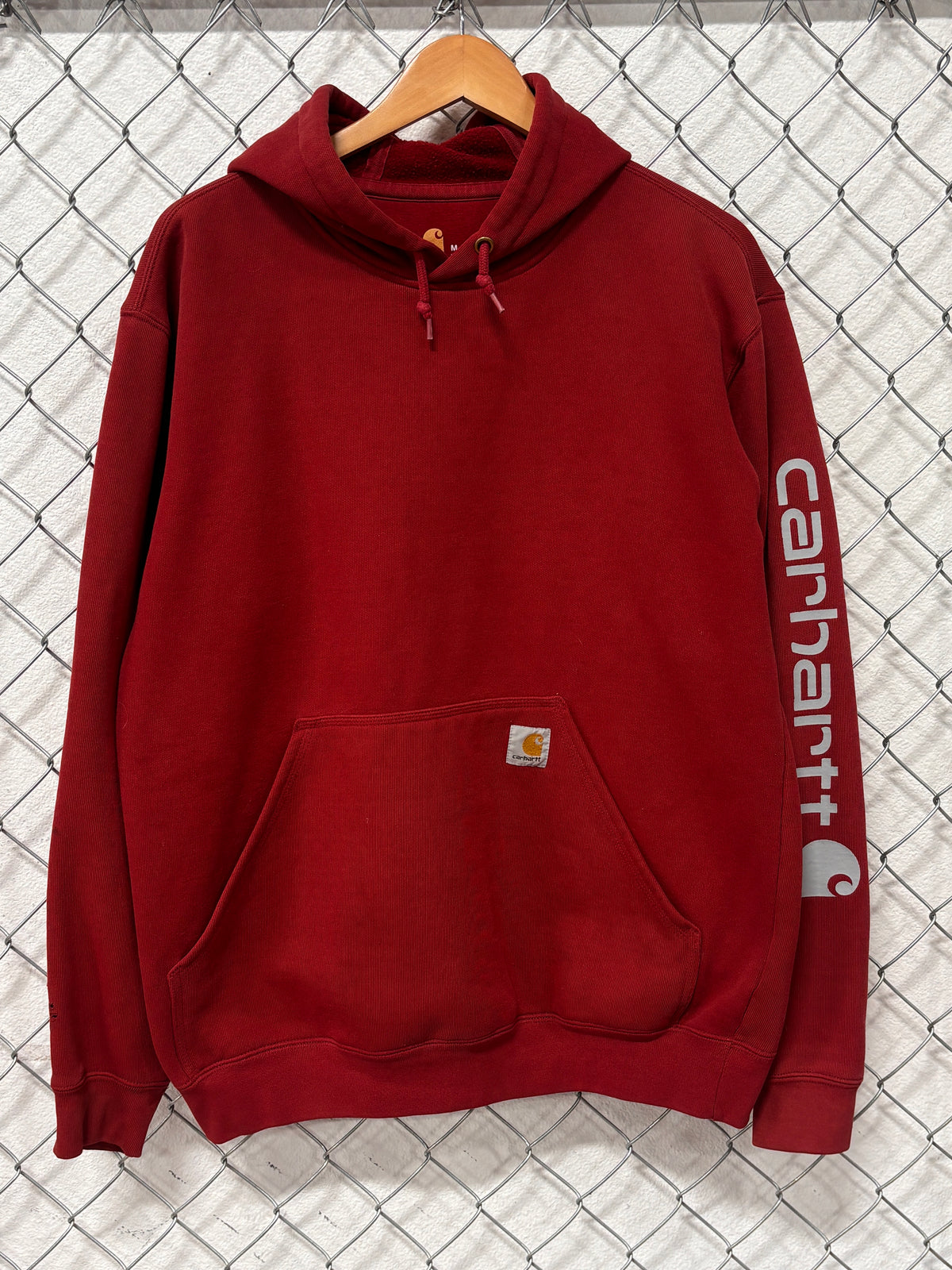 Carhartt Red Classic Logo Hoodie Size Medium