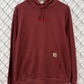 Carhartt Force Red Spell Out Hoodie Size Medium