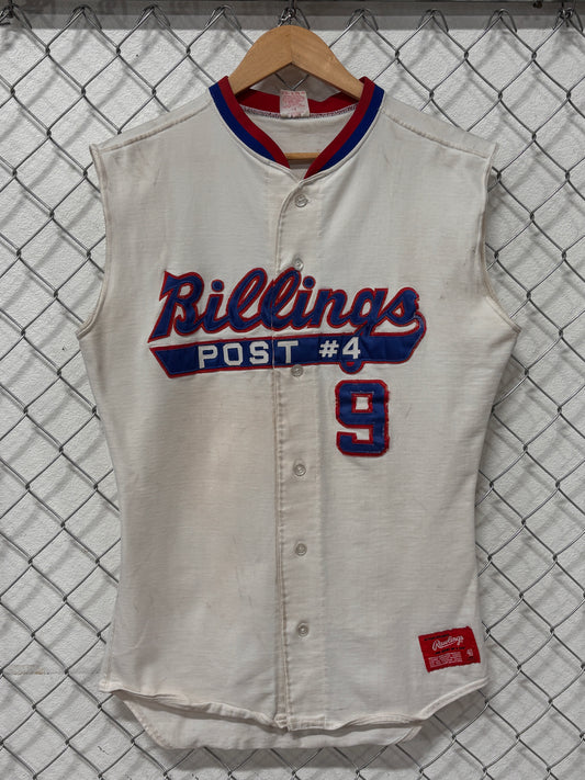 Vintage 80's Rawlings Billings Post Minor League Baseball Jersey Size Medium