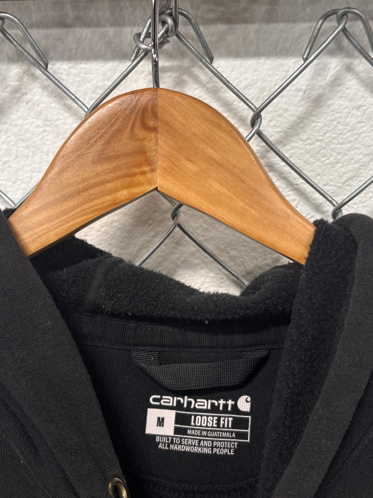 Carhartt Black Classic Logo Hoodie Size Medium