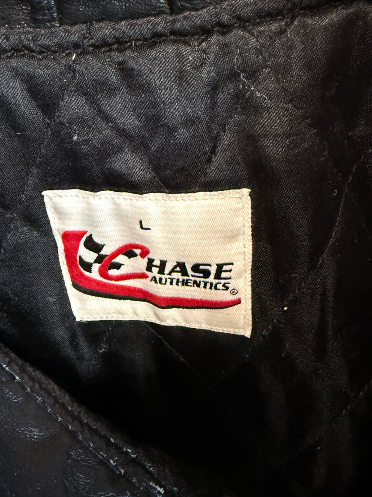 Vintage NASCAR Budweiser Earnhardt Jr. Black Leather Racing Jacket Size Large