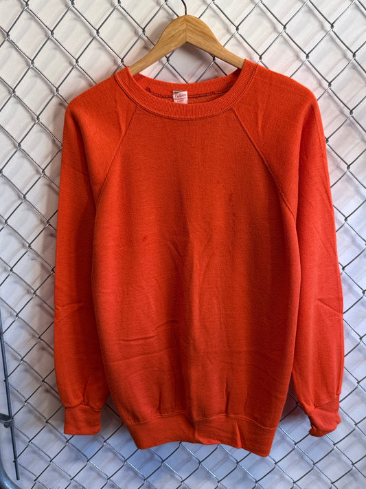 Vintage 80's Sportswear Orange Blank Crewneck Sweater Size Large