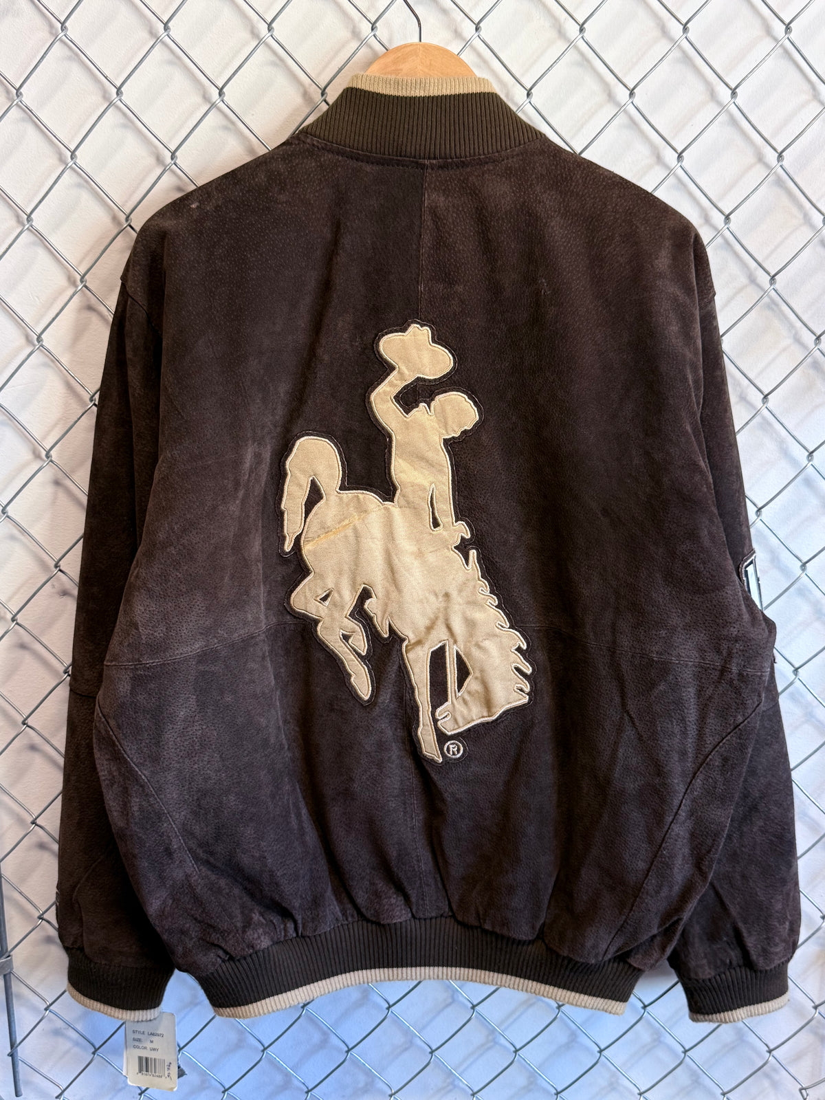 Carl Banks G-3 Wyoming Cowboys Brown Bomber Jacket Size Medium