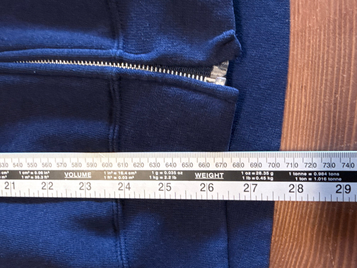 Vintage 90's Navy Military Blue Zip Up Hoodie Size Medium