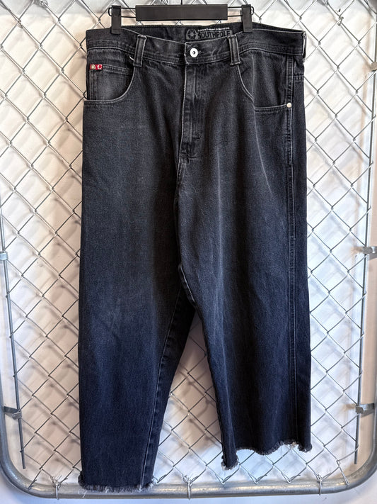 Y2K South Pole Cutoff Black Denim Jeans Size 36x25