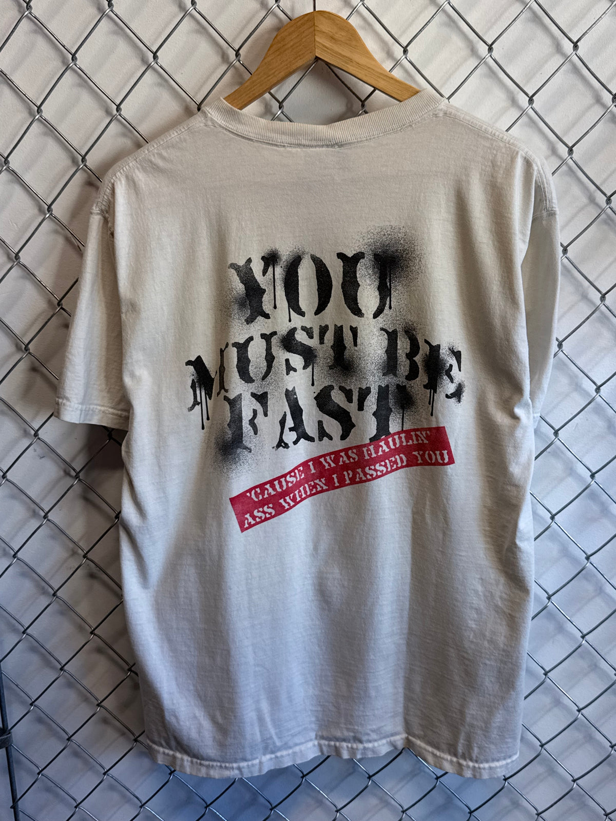Y2K No Fear You Must Be Fast Graphic Tee Size Large