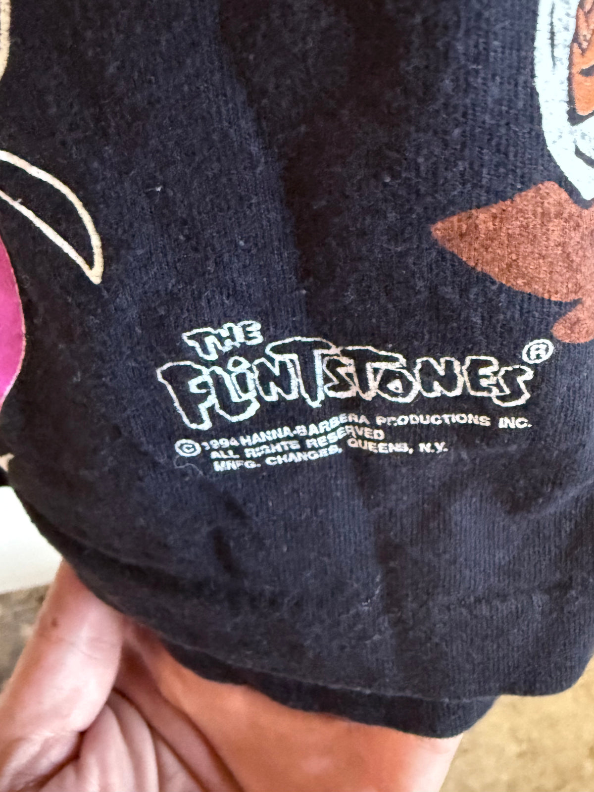 Vintage 1994 The Flintstones All Over Print AOP Cartoon Tee Size Large