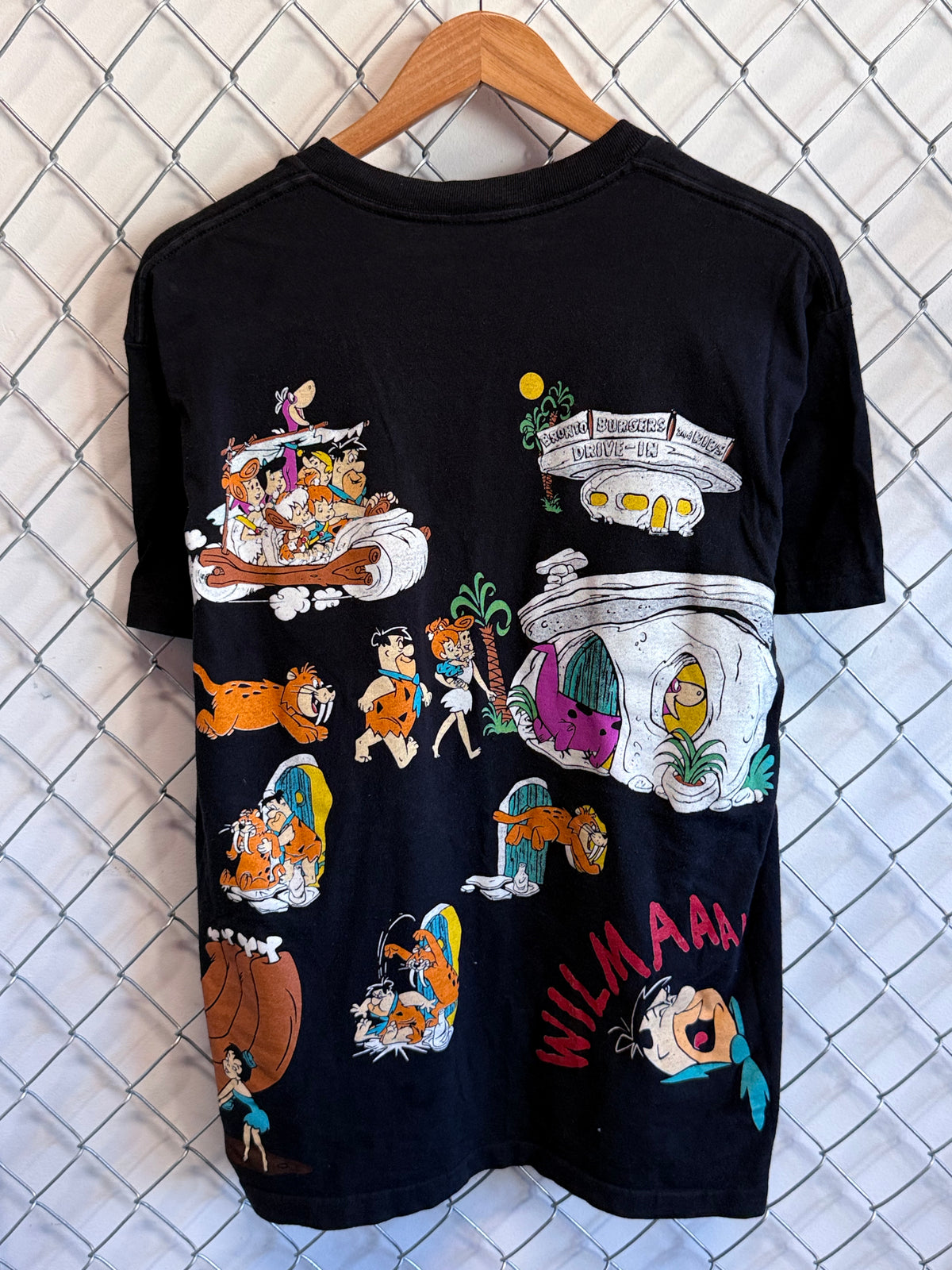 Vintage 1994 The Flintstones All Over Print AOP Cartoon Tee Size Large