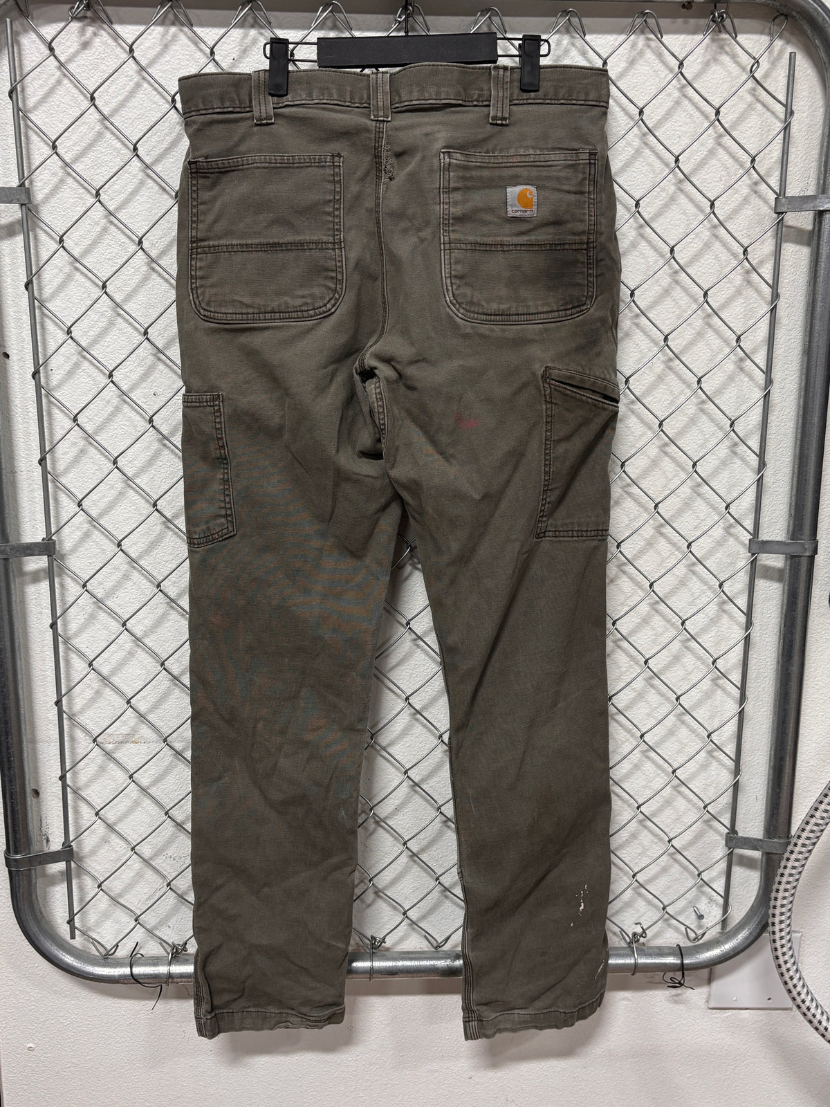 Carhartt Distressed Green Double Knee Carpenter Pants Size 34x34