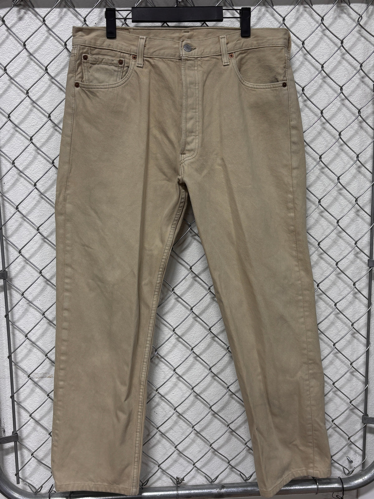 Vintage 90's Levi's Light Brown 501 Denim Jeans Size 34x30