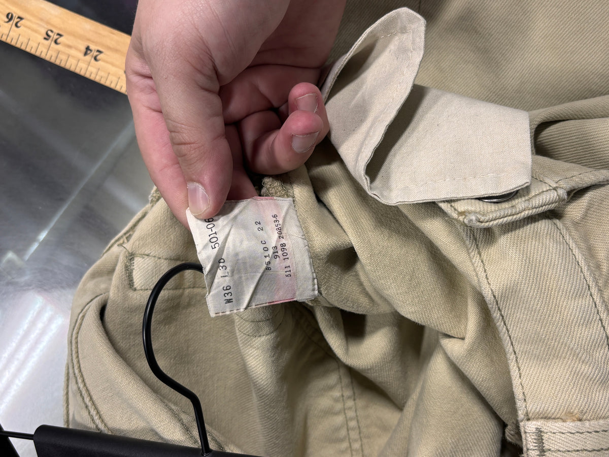 Vintage 90's Levi's Light Brown 501 Denim Jeans Size 34x30