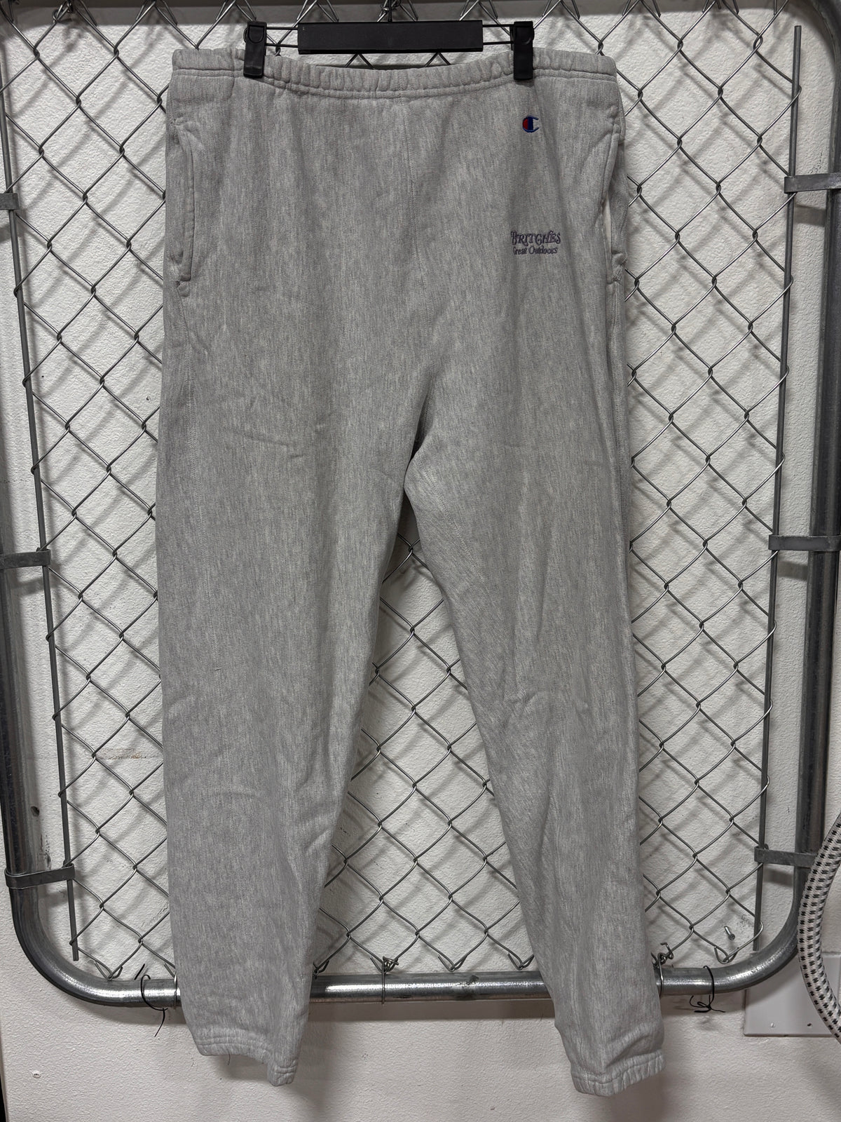 Vintage 90's Champion Reverse Weave Made in USA Grey Sweat Pants Size XL