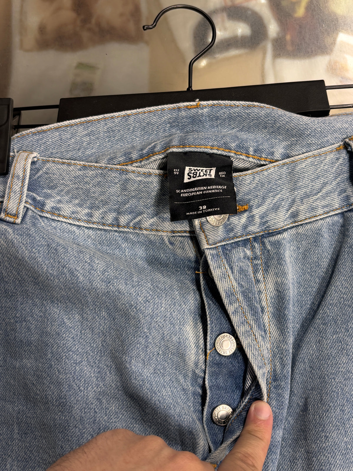 Sweet Skateboarding Company Light Wash Baggy Denim Skater Jeans Size 38x32