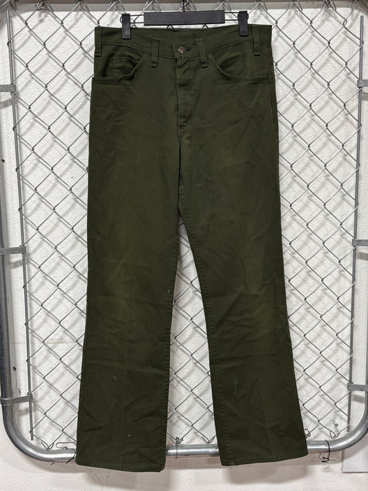 Vintage 70's Levi's Dark Green Sta Prest Pants Size 31x31