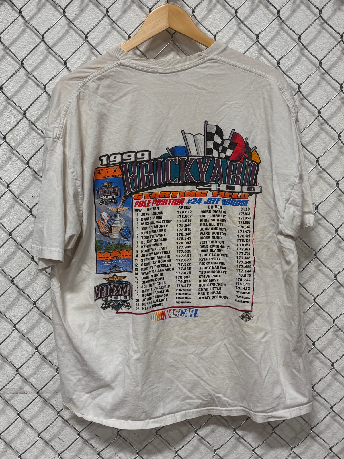 Vintage 1999 Brickyard NASCAR Racing Graphic Tee Size XXL
