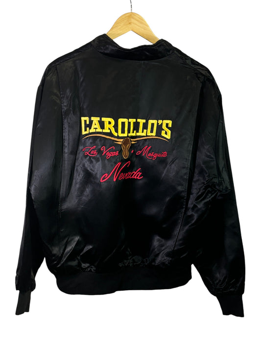 Vintage 90's Corollo's Las Vegas Mesquite Satin Bomber Jacket Size Large