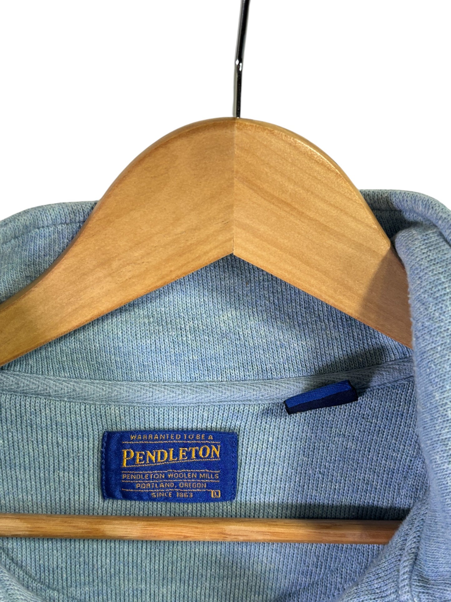 Vintage Pendleton Blue Quarter Zip Sweater Size Large