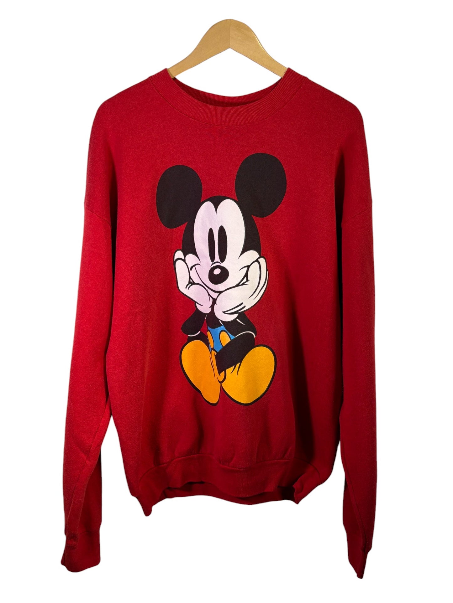 Vintage 90's Disney Mickey Mouse Big Print Graphic Crewneck Size XL