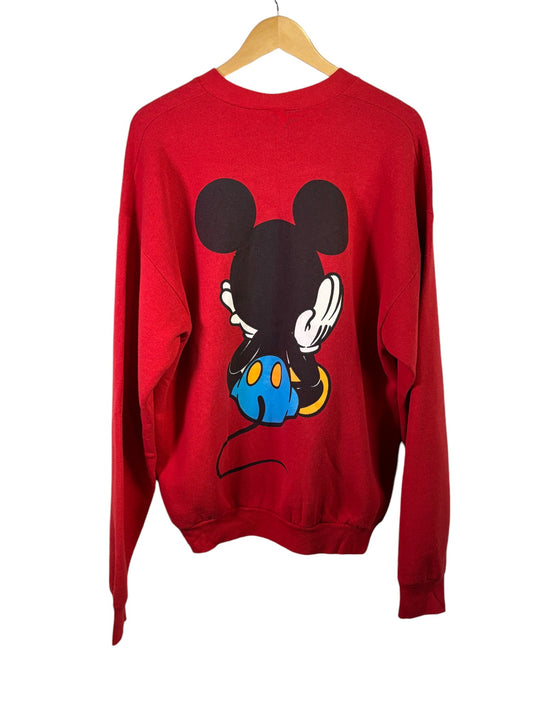 Vintage 90's Disney Mickey Mouse Big Print Graphic Crewneck Size XL