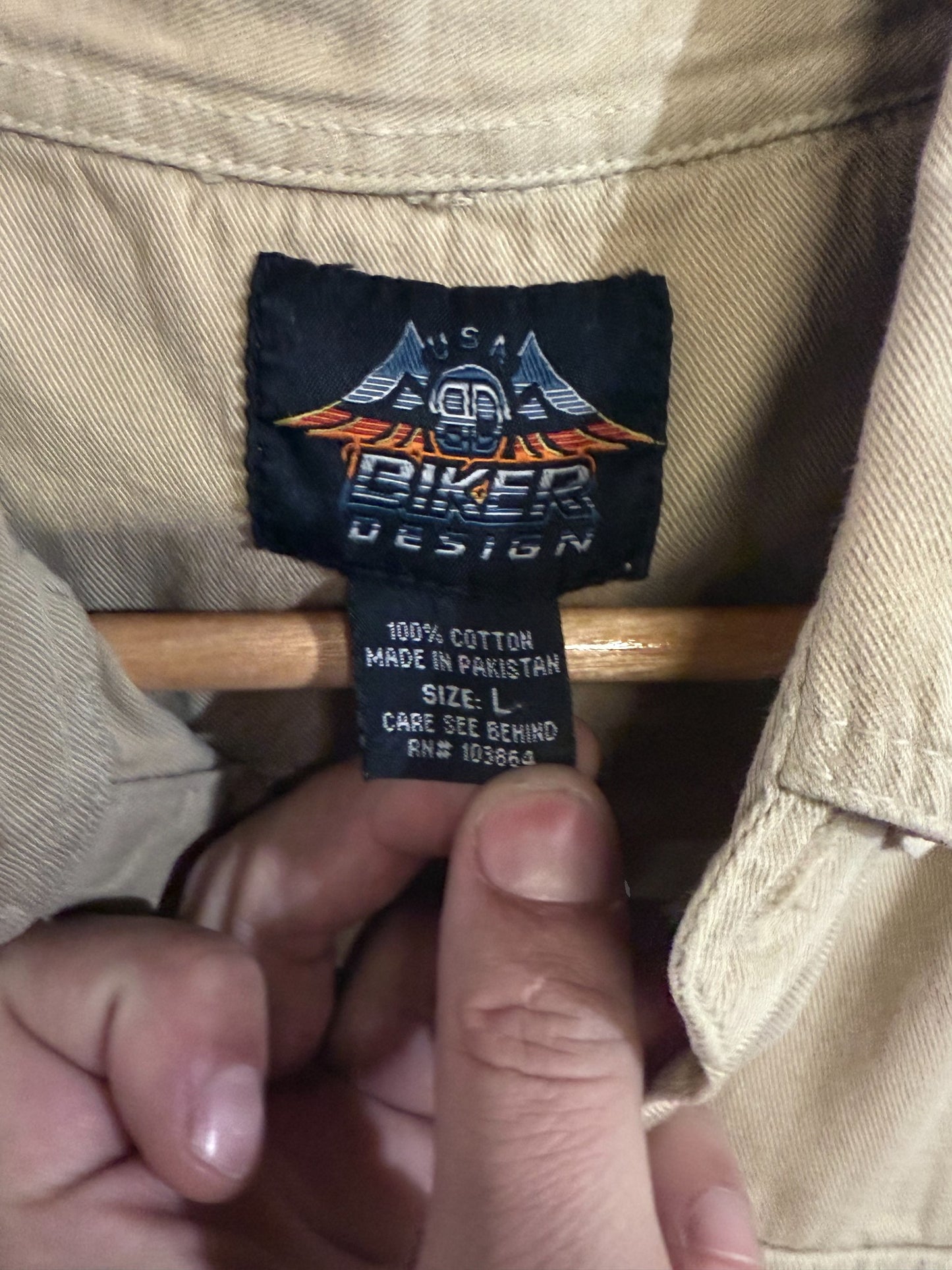 Harley Davidson Sturgis Biker Cutoff Button Up Shirt Size Large