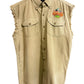 Harley Davidson Sturgis Biker Cutoff Button Up Shirt Size Large