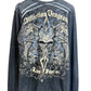 Vintage Y2K Affliction Thermal Long Sleeve Blue Big Print Shirt Size Large