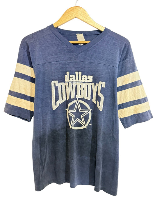 Vintage 80's Dallas Cowboys 3/4 NFL Logo Graphic Tee Size Medium