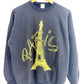Vintage 80's Paris Eiffel Tower Black Crewneck Sweater Size Large