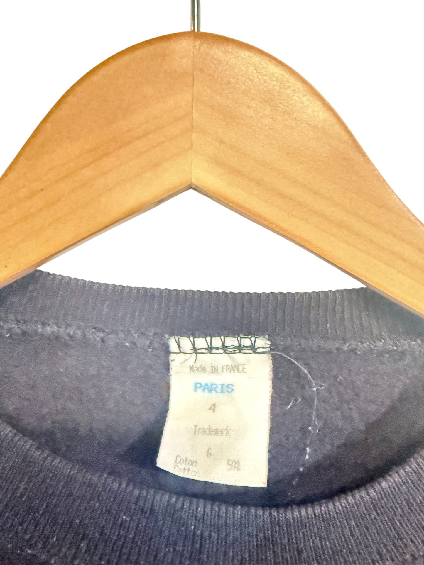 Vintage 80's Paris Eiffel Tower Black Crewneck Sweater Size Large