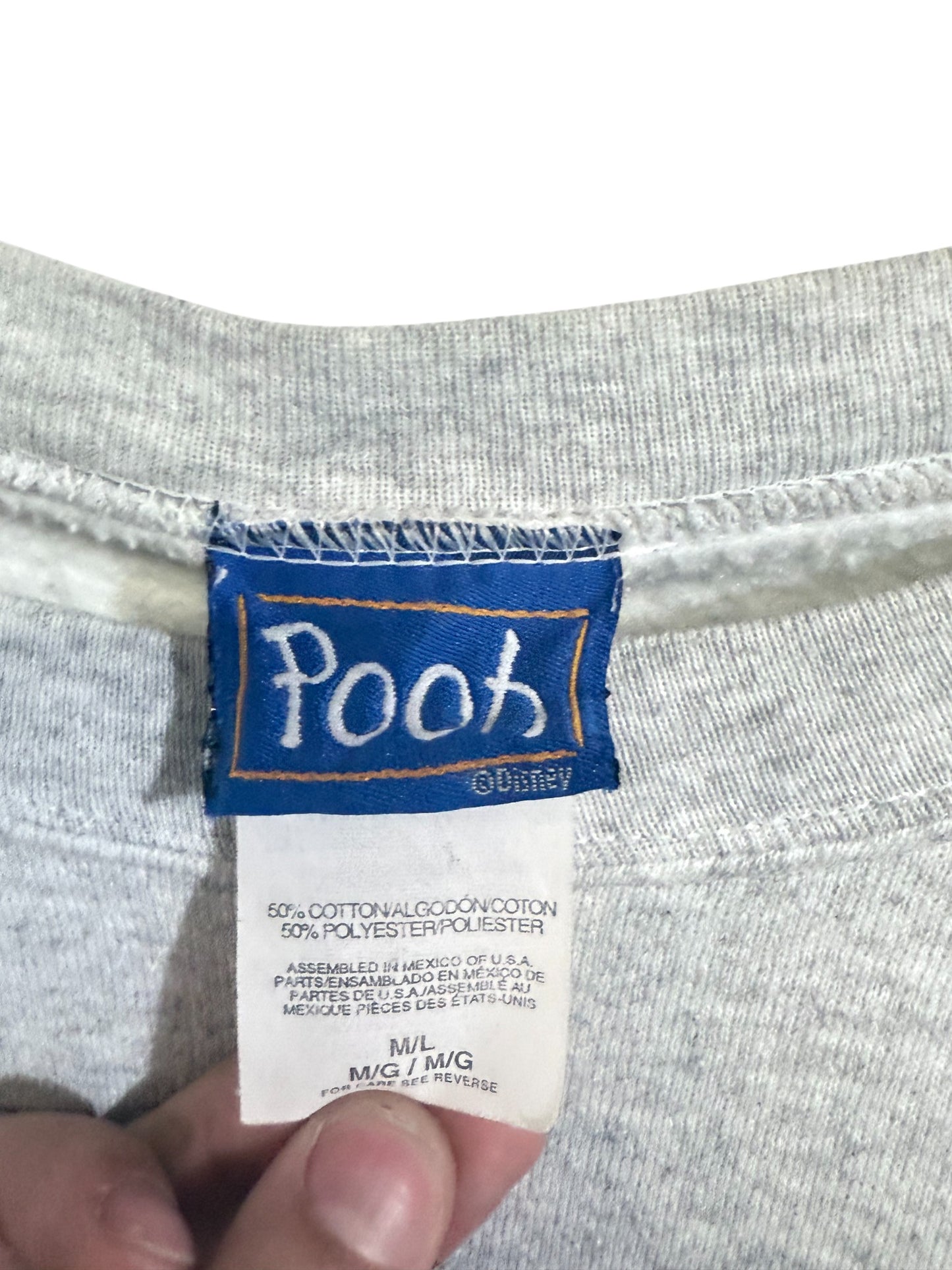 Vintage 90's Winnie the Pooh Cartoon Grey Crewneck Sweater Size Medium