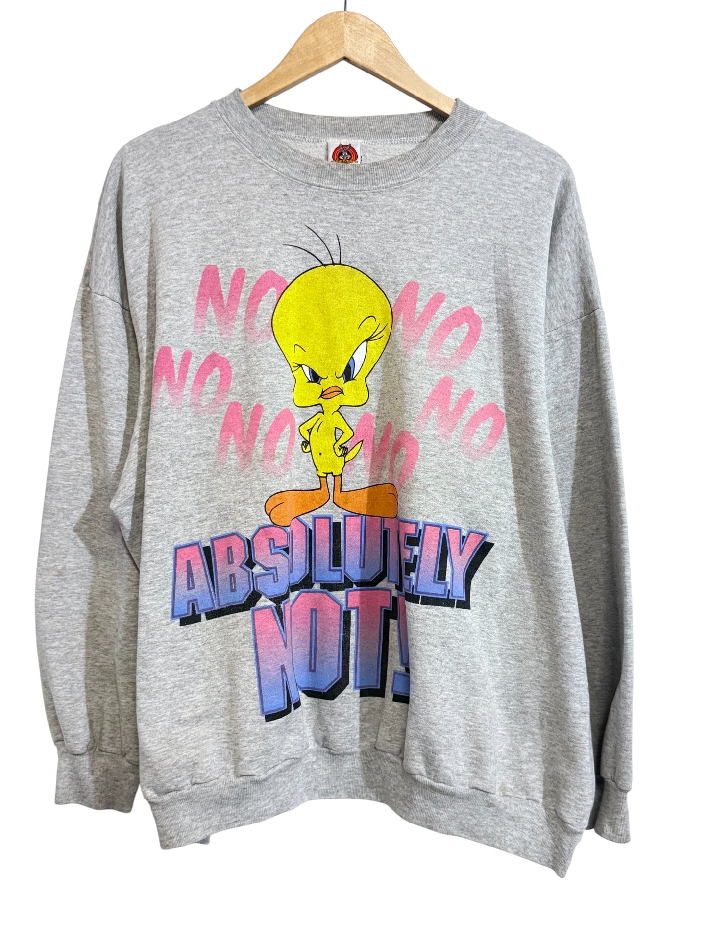 Vintage 90's Looney Tunes Tweety Bird Absolutely Not Sweater Size Large