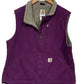 Carhartt Sherpa Lined Women's Purple Zip Up Vest Size XL