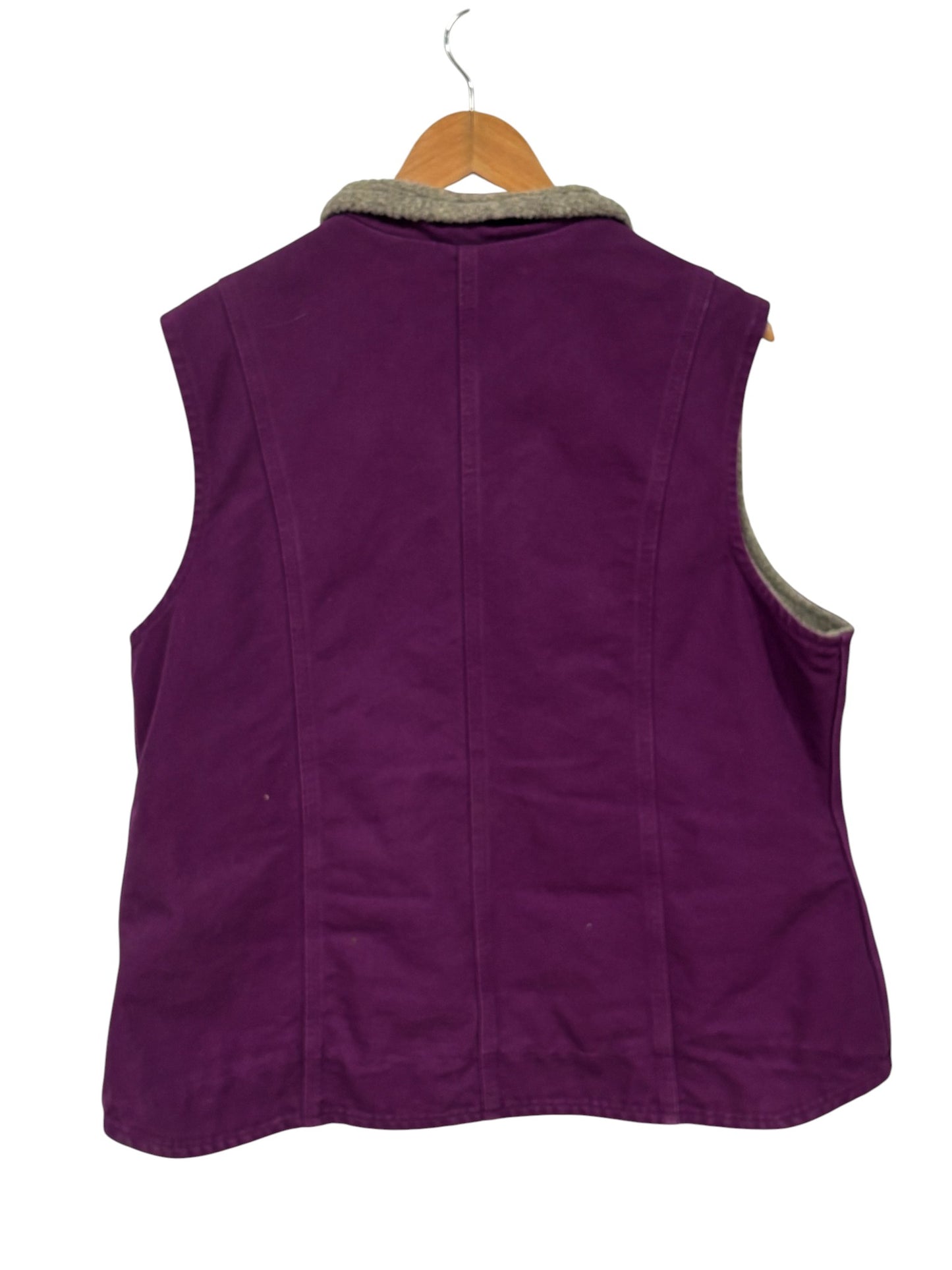 Carhartt Sherpa Lined Women's Purple Zip Up Vest Size XL