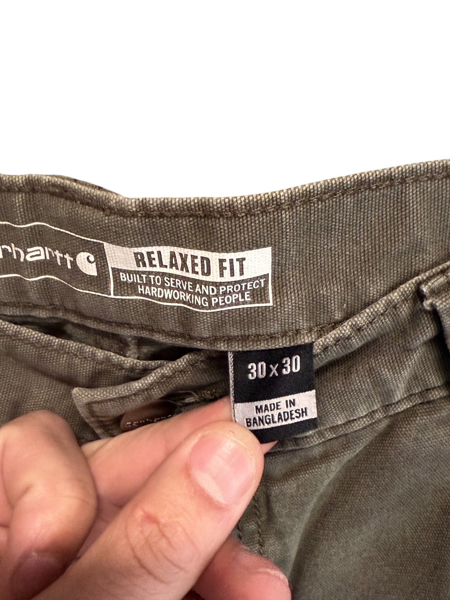 Carhartt Moss Green Double Knee Carpenter Pants Size 30x28