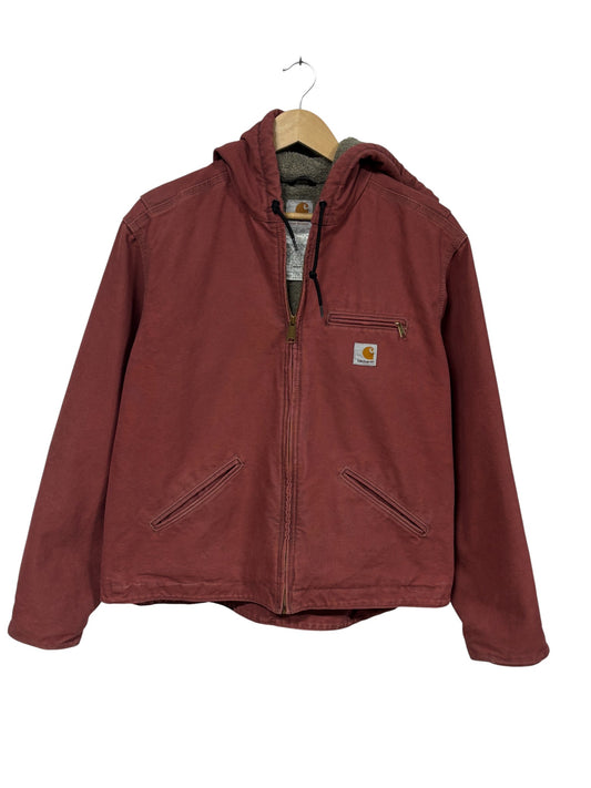 Vintage Carhartt Women's J141 Rose Pink Zip Up Work Jacket Size XL