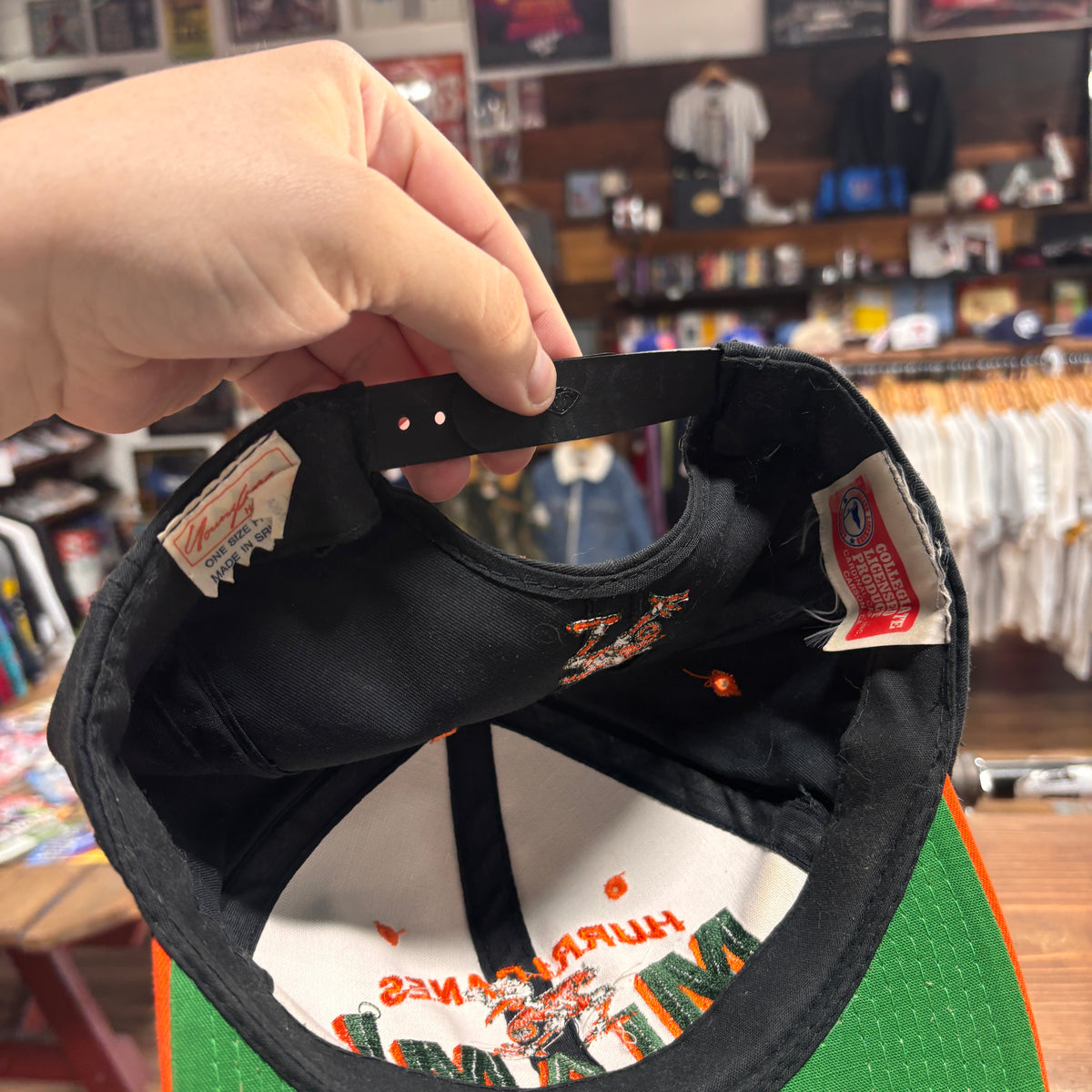 Vintage 90's Miami Hurricanes Mascot Collegiate Snapback Hat