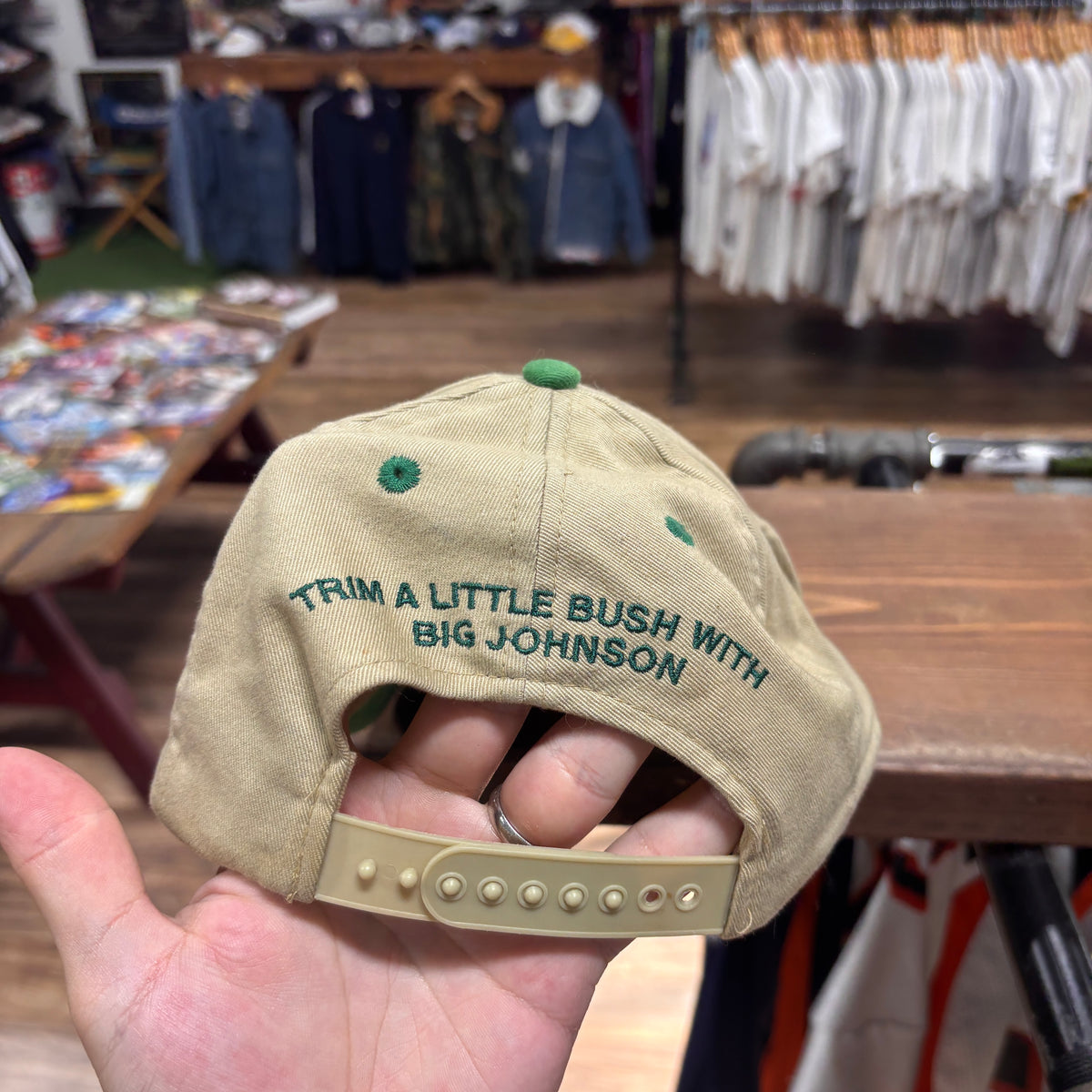 Vintage 90's Big Johnson Lawn Care Trim a Little Bush Hat