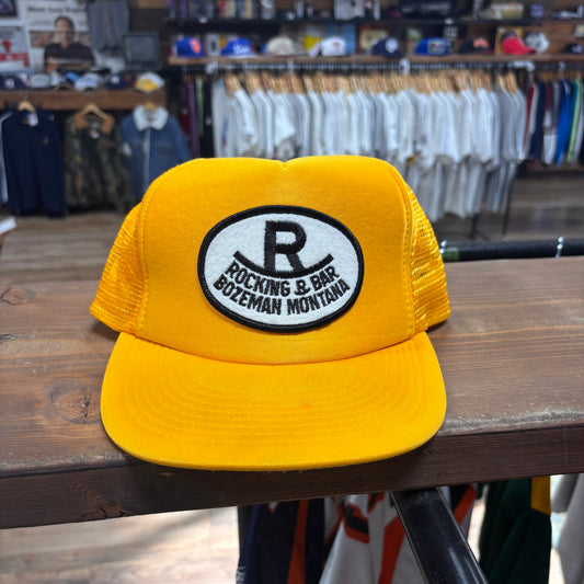 Bozeman Montana Rockin R Bar Yellow Trucker Hat