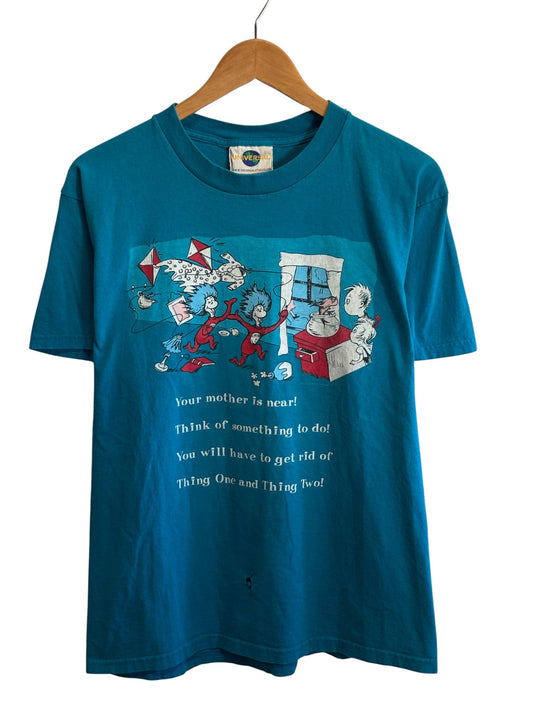 Vintage Dr. Seuss Thing 1 Thing 2 Cat in the Hat Cartoon Tee Size Medium
