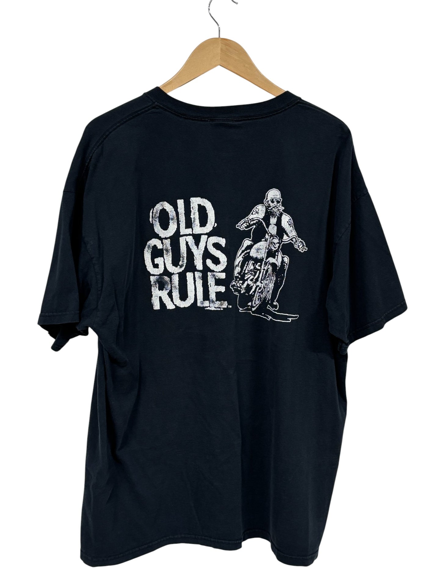 Vintage Y2K Old Guys Rule Biker Graphic Tee Size XXL