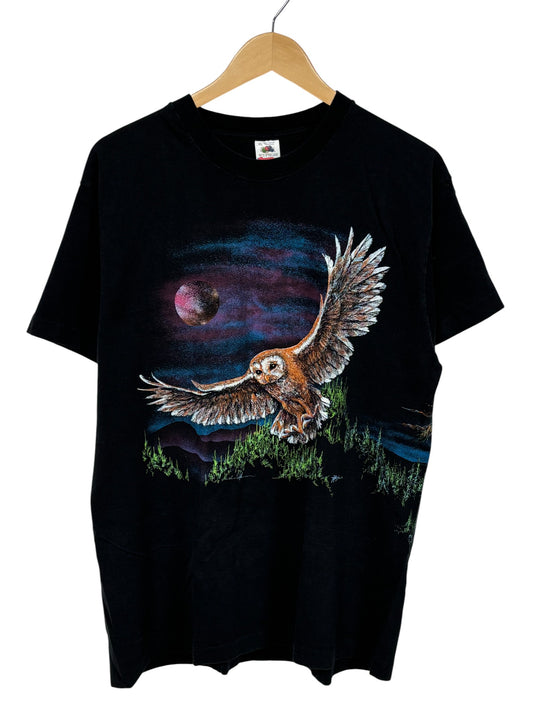 Vintage 90's Owl Wraparound Nature Graphic Tee Size XL