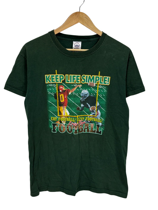 Vintage Y2K Keep Life Simple Live for Football Graphic Tee Size Medium