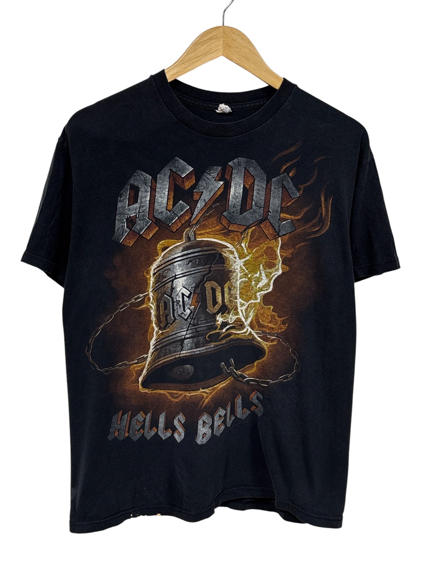 Vintage Y2K ACDC Hells Bells Big Print Graphic Tee Size Large