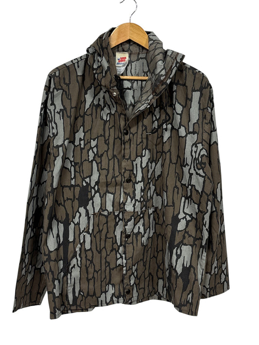 Vintage 90's Sno King Trebark Tree Bark Camo Parka Jacket Size Large
