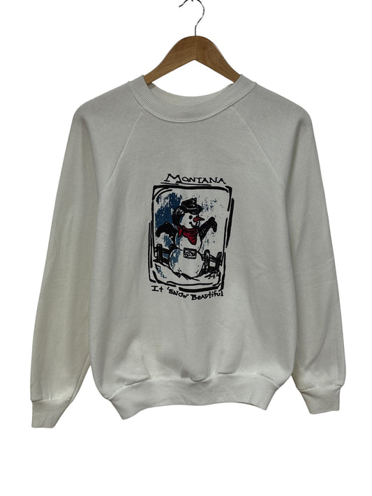 Vintage 90's Montana Snowman Snow Beautiful Sweater Size Small