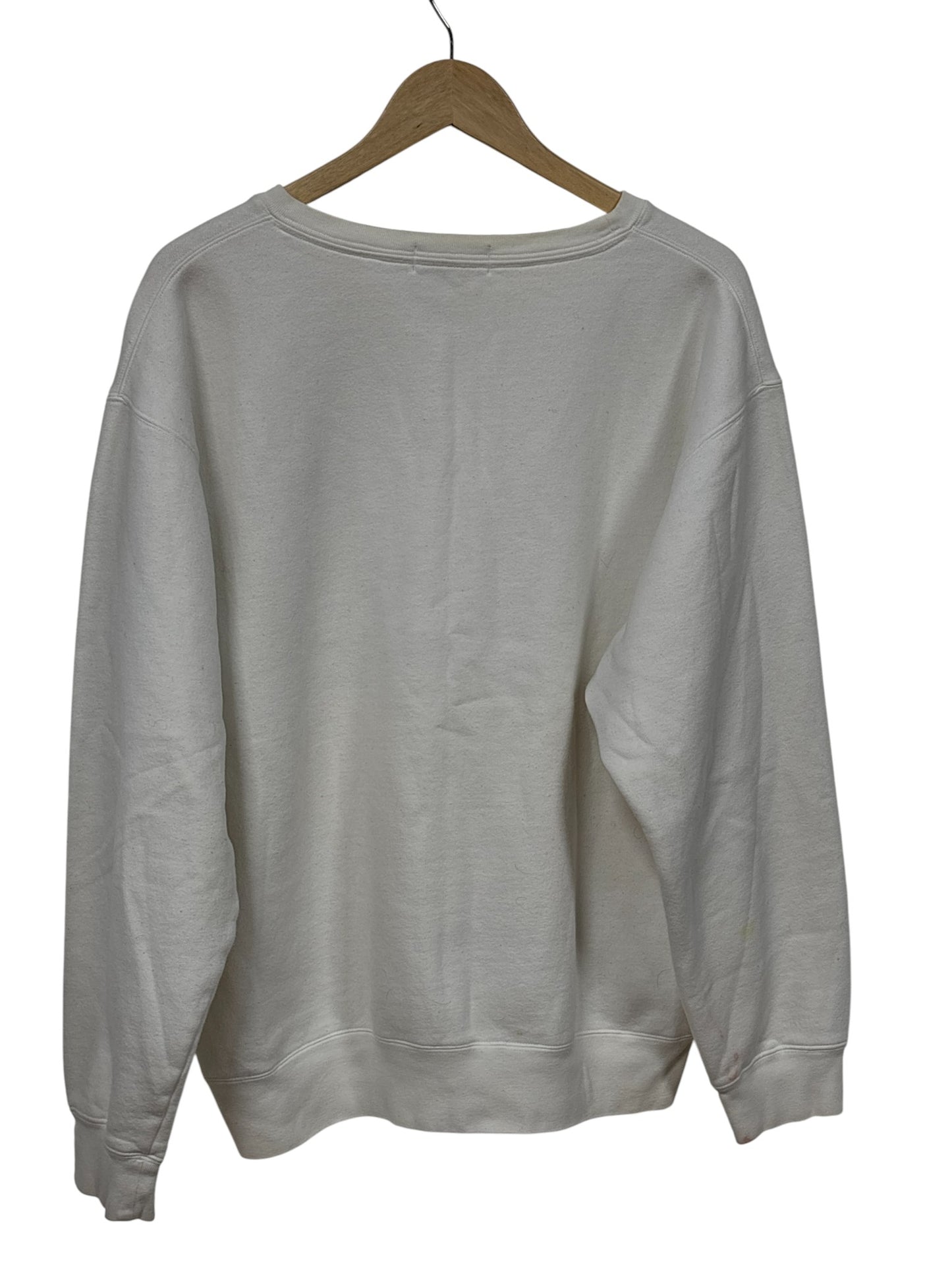 Vintage Polo Ralph Lauren White Small Pony Crewneck Sweater Size Large