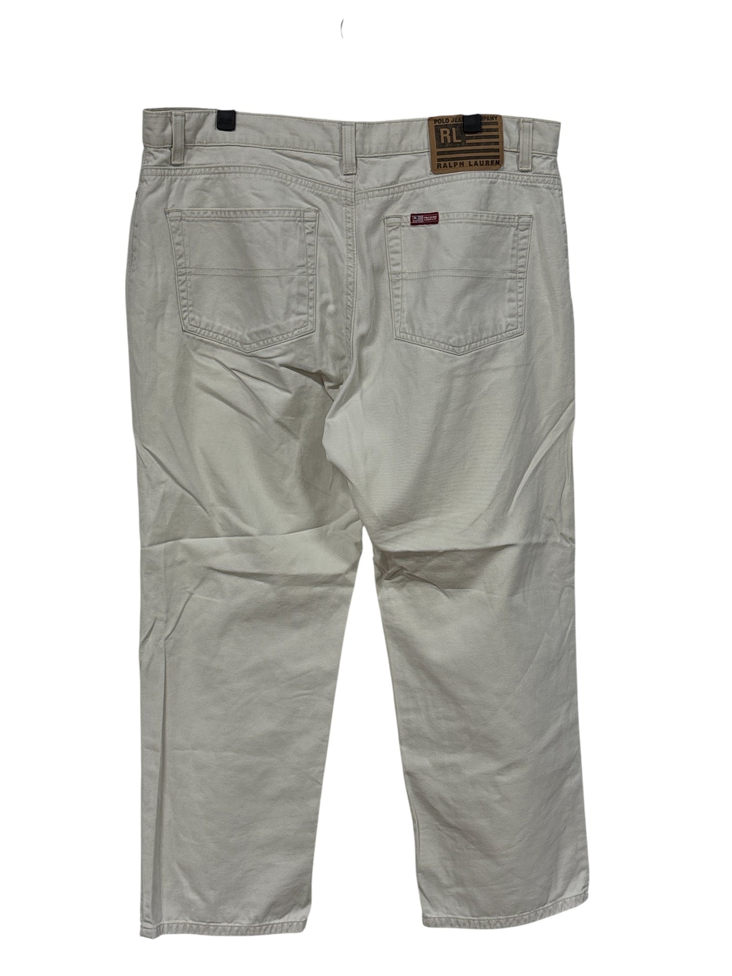 Vintage Women's Polo Ralph Lauren White Denim Jeans Size 35x26